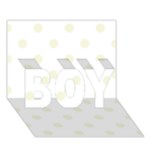 Polka Dots - Beige on White BOY 3D Greeting Card (7x5)