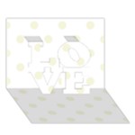 Polka Dots - Beige on White LOVE 3D Greeting Card (7x5)