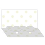 Polka Dots - Beige on White Twin Heart Bottom 3D Greeting Card (8x4)