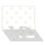 Polka Dots - Beige on White LOVE Bottom 3D Greeting Card (7x5)