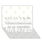 Polka Dots - Beige on White YOU ARE INVITED 3D Greeting Card (7x5)