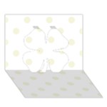 Polka Dots - Beige on White Clover 3D Greeting Card (7x5)