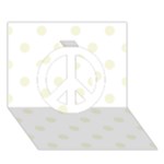 Polka Dots - Beige on White Peace Sign 3D Greeting Card (7x5)