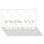 Polka Dots - Beige on White BEST SIS 3D Greeting Card (8x4)