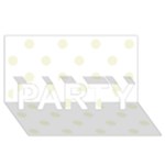 Polka Dots - Beige on White PARTY 3D Greeting Card (8x4)