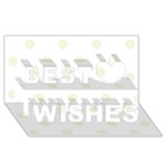 Polka Dots - Beige on White Best Wish 3D Greeting Card (8x4)