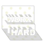 Polka Dots - Beige on White WORK HARD 3D Greeting Card (7x5)