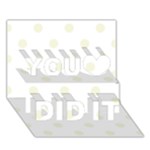 Polka Dots - Beige on White You Did It 3D Greeting Card (7x5)