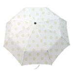 Polka Dots - Beige on White Folding Umbrella