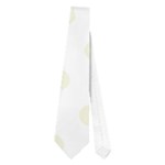 Polka Dots - Beige on White Necktie (One Side)