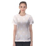 Polka Dots - White on Linen Women s Sport Mesh Tee