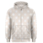 Polka Dots - White on Linen Men s Zipper Hoodie