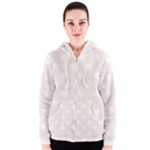 Polka Dots - White on Linen Women s Zipper Hoodie