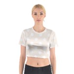 Polka Dots - White on Linen Cotton Crop Top