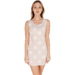 Polka Dots - White on Linen Bodycon Dress