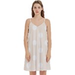 Polka Dots - White on Linen Women s Reversible Sports Bra with Border