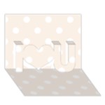 Polka Dots - White on Linen I Love You 3D Greeting Card (7x5)
