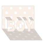 Polka Dots - White on Linen BOY 3D Greeting Card (7x5)