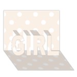 Polka Dots - White on Linen GIRL 3D Greeting Card (7x5)