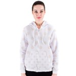 Polka Dots - Linen on White Women s Zipper Hoodie