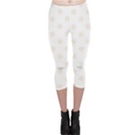 Polka Dots - Linen on White Capri Leggings
