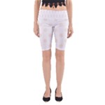 Polka Dots - Linen on White Yoga Cropped Leggings