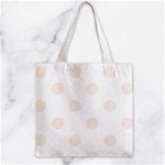 Polka Dots - Linen on White Zipper Grocery Tote Bag