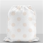 Polka Dots - Linen on White Drawstring Bag (Small)