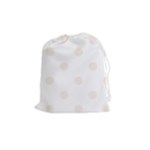 Polka Dots - Linen on White Drawstring Pouch (M)