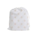 Polka Dots - Linen on White Drawstring Pouch (L)