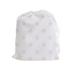 Polka Dots - Linen on White Drawstring Pouch (XL)