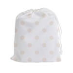 Polka Dots - Linen on White Drawstring Pouch (XXl)