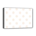 Polka Dots - Linen on White Deluxe Canvas 18  x 12  (Stretched)