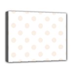 Polka Dots - Linen on White Deluxe Canvas 20  x 16  (Stretched)