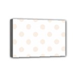 Polka Dots - Linen on White Mini Canvas 6  x 4  (Stretched)