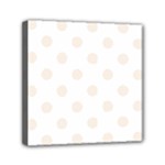Polka Dots - Linen on White Mini Canvas 6  x 6  (Stretched)