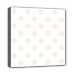 Polka Dots - Linen on White Mini Canvas 8  x 8  (Stretched)