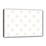 Polka Dots - Linen on White Canvas 18  x 12  (Stretched)