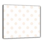 Polka Dots - Linen on White Canvas 24  x 20  (Stretched)