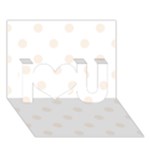 Polka Dots - Linen on White I Love You 3D Greeting Card (7x5)