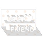 Polka Dots - Linen on White Best Friends 3D Greeting Card (8x4)