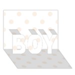 Polka Dots - Linen on White BOY 3D Greeting Card (7x5)