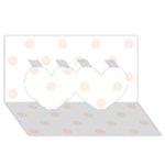 Polka Dots - Linen on White Twin Hearts 3D Greeting Card (8x4)