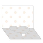 Polka Dots - Linen on White Heart Bottom 3D Greeting Card (7x5)