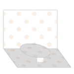 Polka Dots - Linen on White Circle Bottom 3D Greeting Card (7x5)