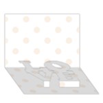 Polka Dots - Linen on White LOVE Bottom 3D Greeting Card (7x5)