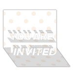 Polka Dots - Linen on White YOU ARE INVITED 3D Greeting Card (7x5)