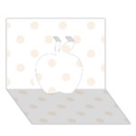 Polka Dots - Linen on White Apple 3D Greeting Card (7x5)