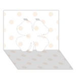 Polka Dots - Linen on White Clover 3D Greeting Card (7x5)