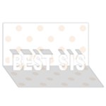 Polka Dots - Linen on White BEST SIS 3D Greeting Card (8x4)